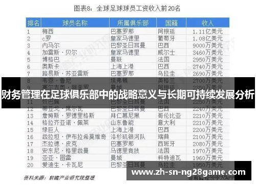 财务管理在足球俱乐部中的战略意义与长期可持续发展分析